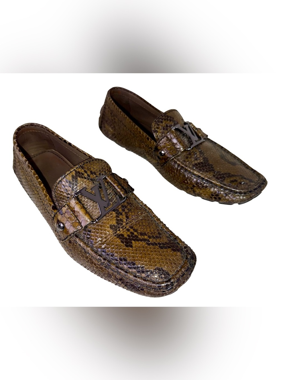 LOUIS VUITTON MONTE CARLO LOAFERS IN GENUINE PYTHON SNAKESKIN